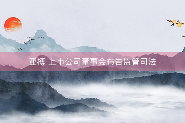 亚搏 上市公司董事会布告监管司法